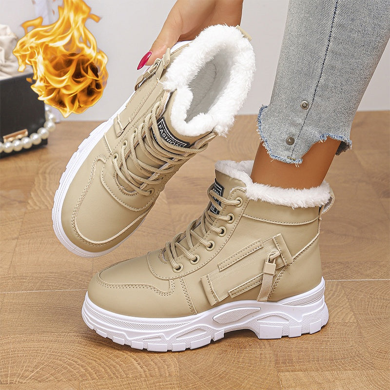 Warme Winter-Stiefeletten für Damen mit Plüschfutter