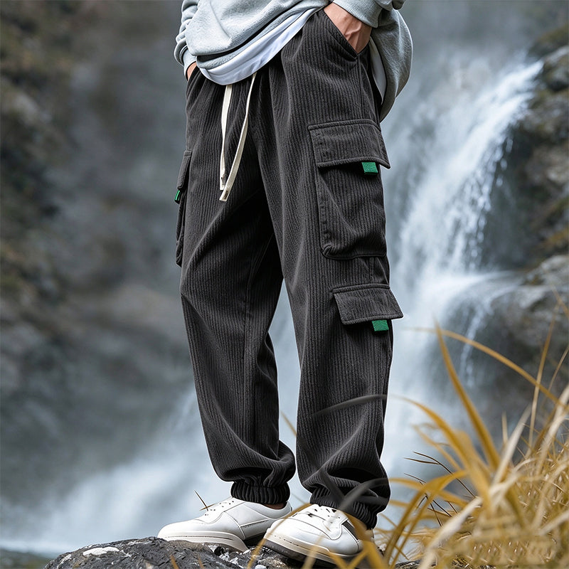 👖 Herren Freizeit Cordhose mit Cargotaschen