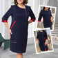 ✨ Rochie Bloc de culoare cu fermoar lateral