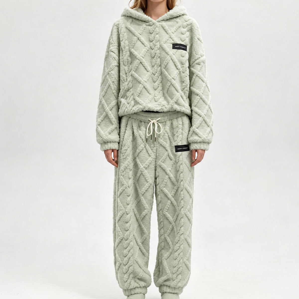 👚👖Thermo-Fleece-Pyjama-Set, warme Hauskleidung, 2-teilig, auch draußen tragbar