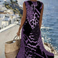 💐Rochie lungă fără mâneci, cu imprimeu leopard în stil patchwork-4
