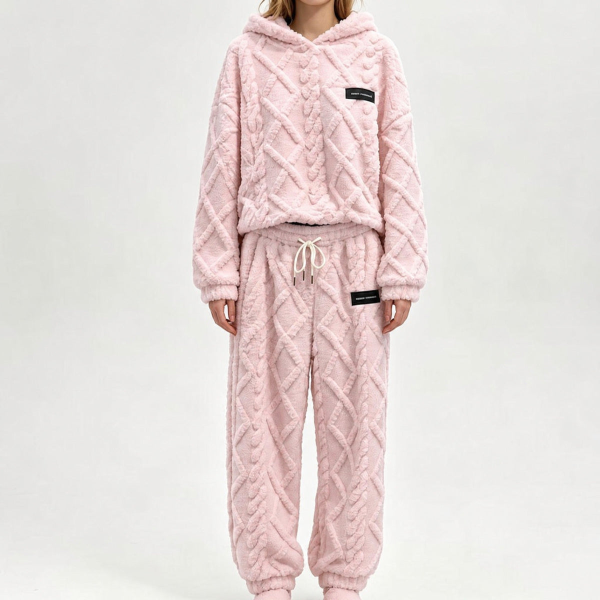 👚👖Thermo-Fleece-Pyjama-Set, warme Hauskleidung, 2-teilig, auch draußen tragbar
