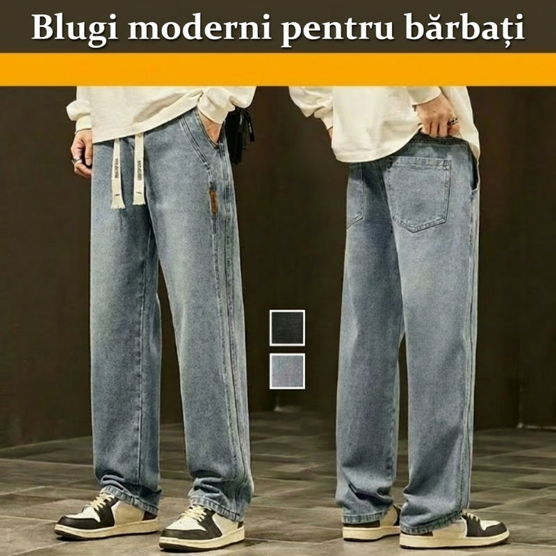 💐 Blugi drepți largi pentru bărbați