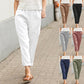 🌷【S-5XL】🥰Pantaloni largi din bumbac și in pentru femei în mărimi mari💖