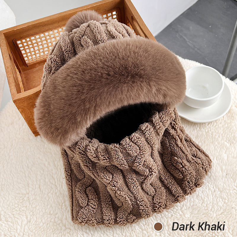 Women's Winter Warm Windproof Plush Scarf Hat