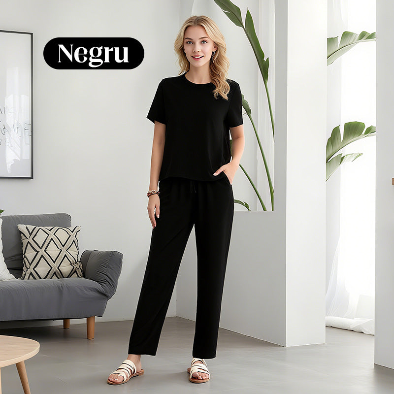 💕 Set de top și pantaloni casual pentru femei-16