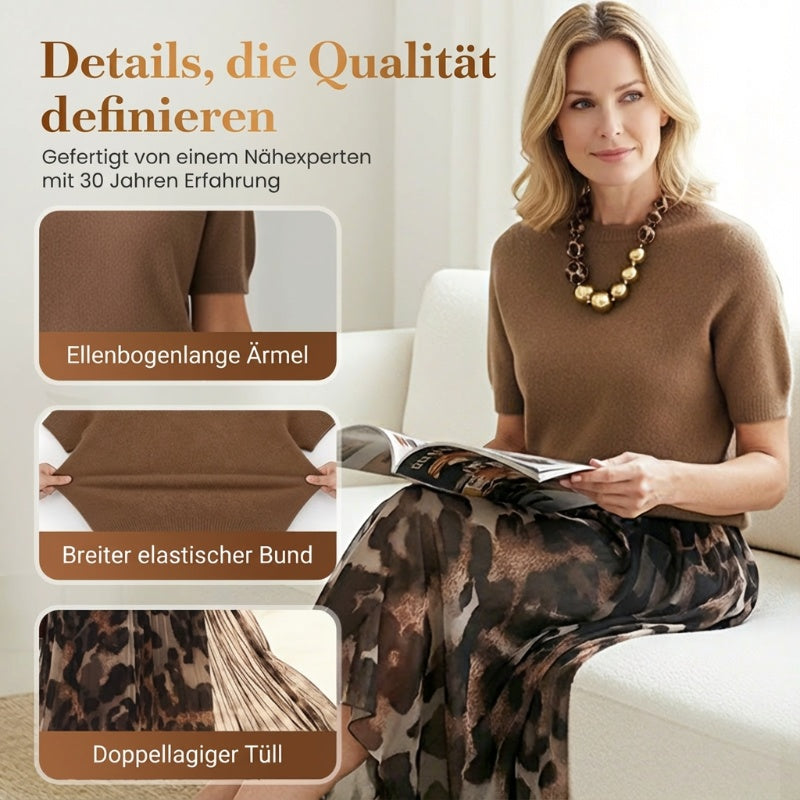 🔥Zweiteiliges Set für Damen bestehend aus Pullover und fließendem Rock mit Leopardenmuster