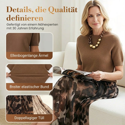 🔥Zweiteiliges Set für Damen bestehend aus Pullover und fließendem Rock mit Leopardenmuster