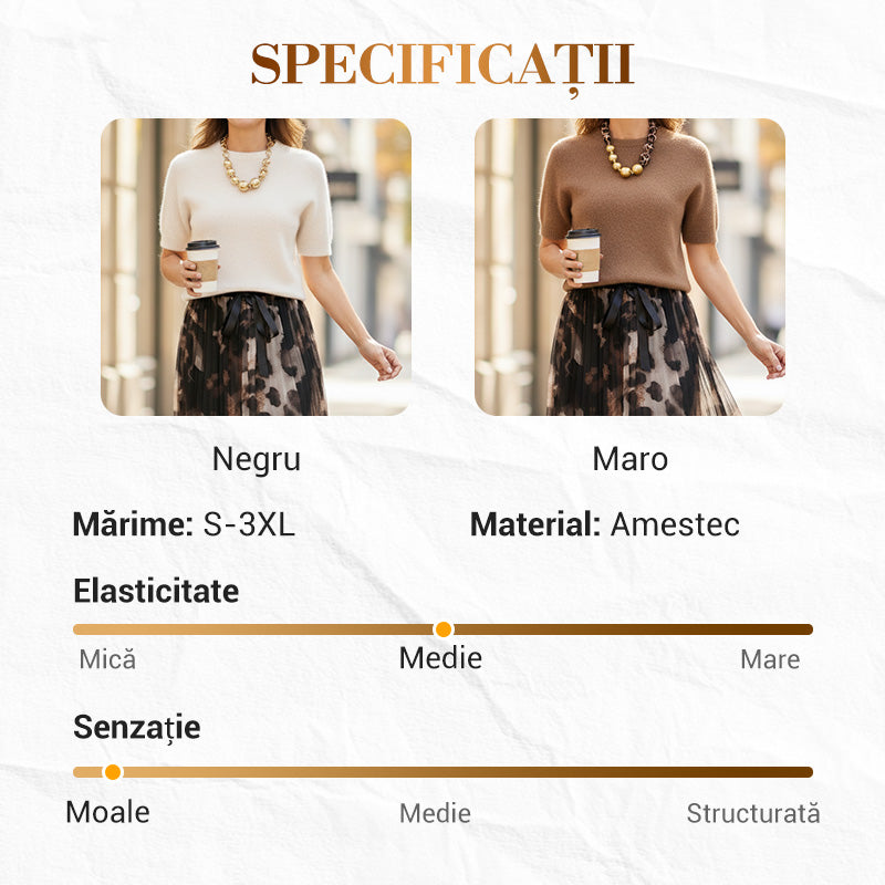 Set din două piese pentru femei: pulover și fustă leopard fluida-10