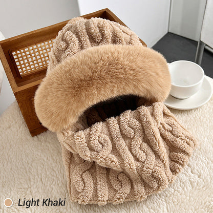 Women's Winter Warm Windproof Plush Scarf Hat