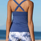 🏝️SET TANKINI DIN DOUĂ PIESE CU INSERȚIE PE BURTĂ