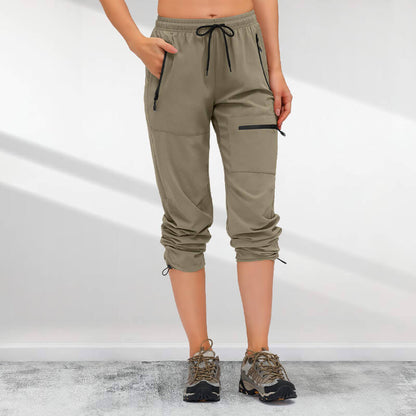 ✨Pantaloni de drumeție pentru femei, cu 5 buzunare cu fermoar, uscare rapidă