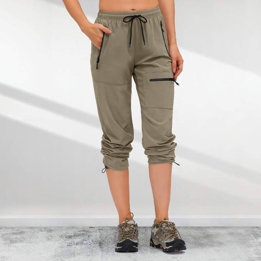 ✨Pantaloni de drumeție pentru femei, cu 5 buzunare cu fermoar, uscare rapidă