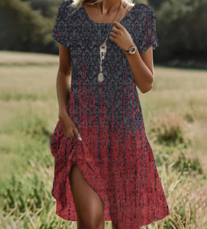 👗Rochie imprimată fără mâneci