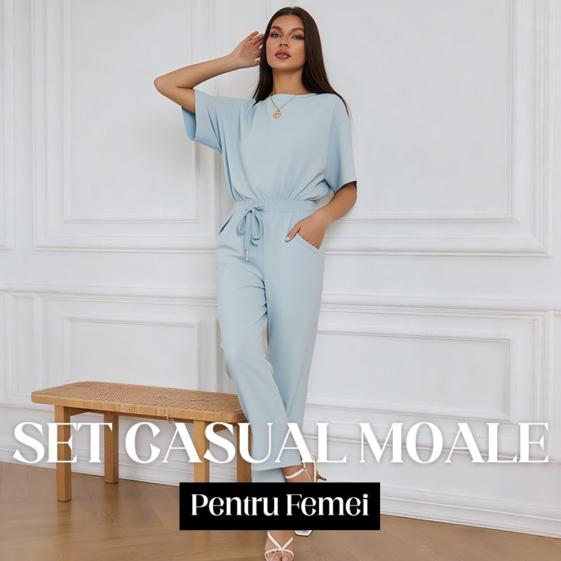 💕 Set de top și pantaloni casual pentru femei-6