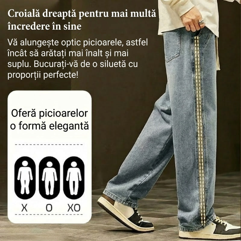 💐 Blugi drepți largi pentru bărbați-3