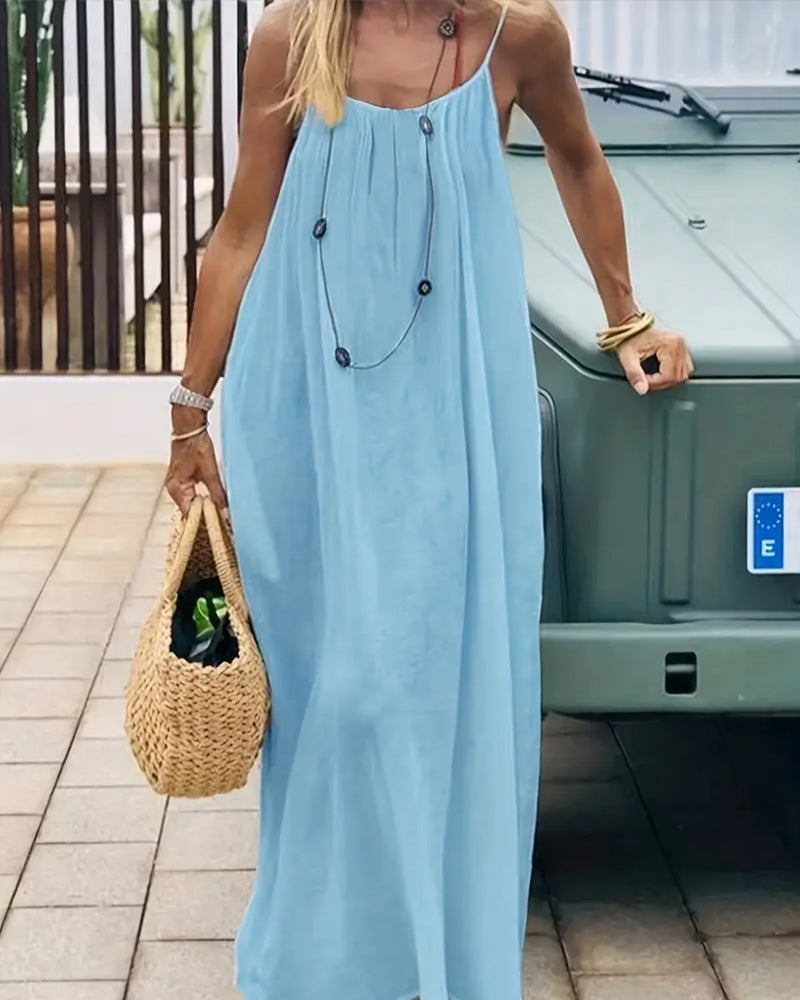 ✨Rochie simplă, fără mâneci, cu spate decupat, pentru femei💕-3