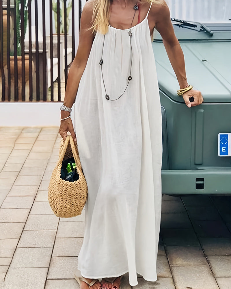 ✨Rochie simplă, fără mâneci, cu spate decupat, pentru femei💕-1