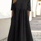 【S-5XL】👗Rochie din bumbac cu decolteu rotund și buzunare-4