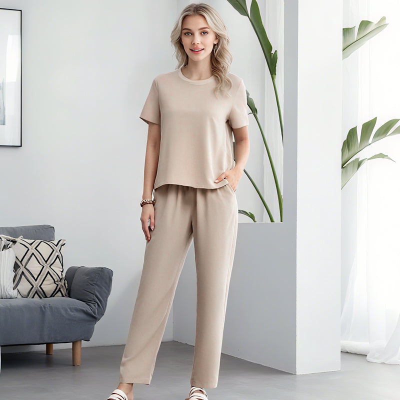 💕 Set de top și pantaloni casual pentru femei-11
