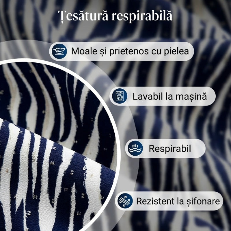 Rochie vaporoasă cu imprimeu zebră pentru femei-4