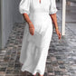 🎉Rochie de culoare solidă din bumbac și in-11