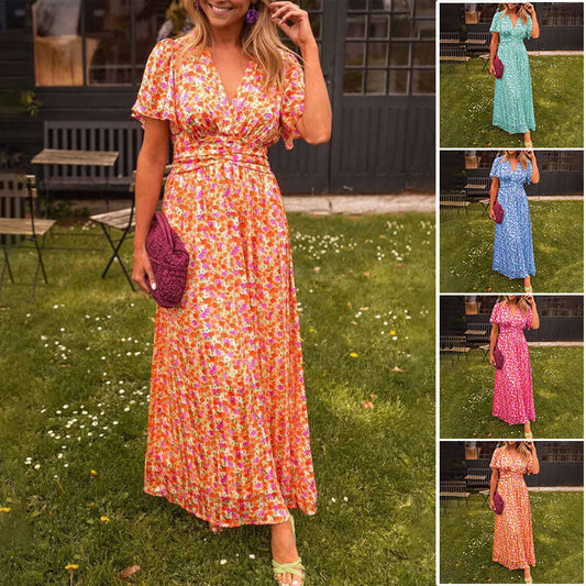 🌸Dámske sladké vintage kvetinové šaty