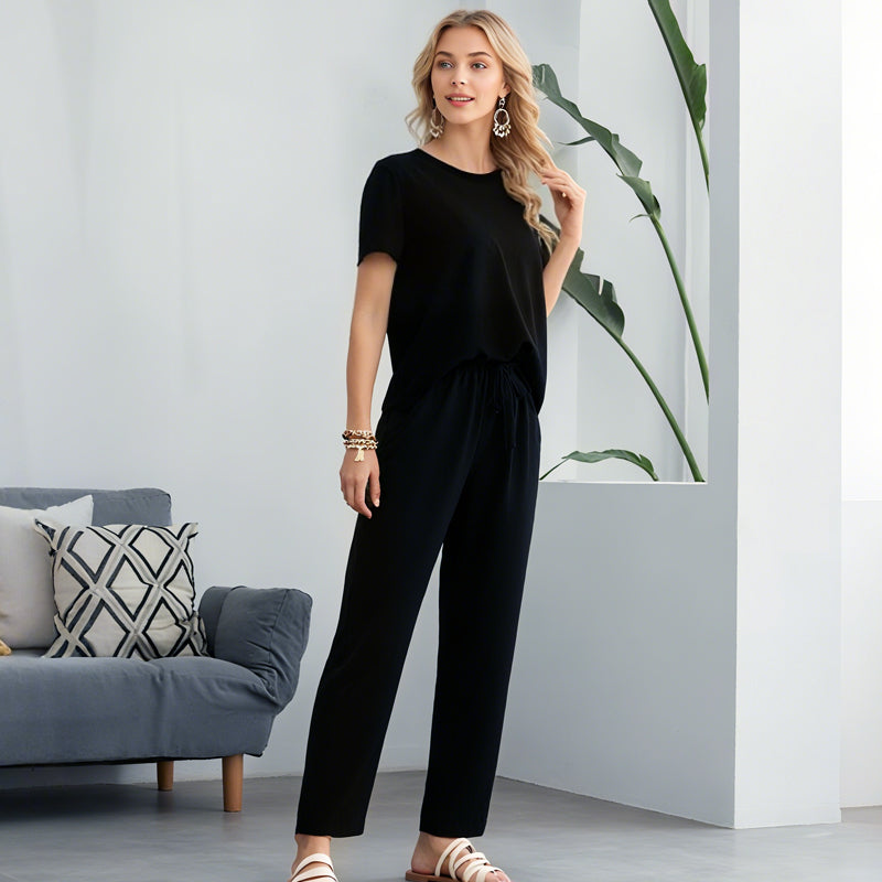 💕 Set de top și pantaloni casual pentru femei-9