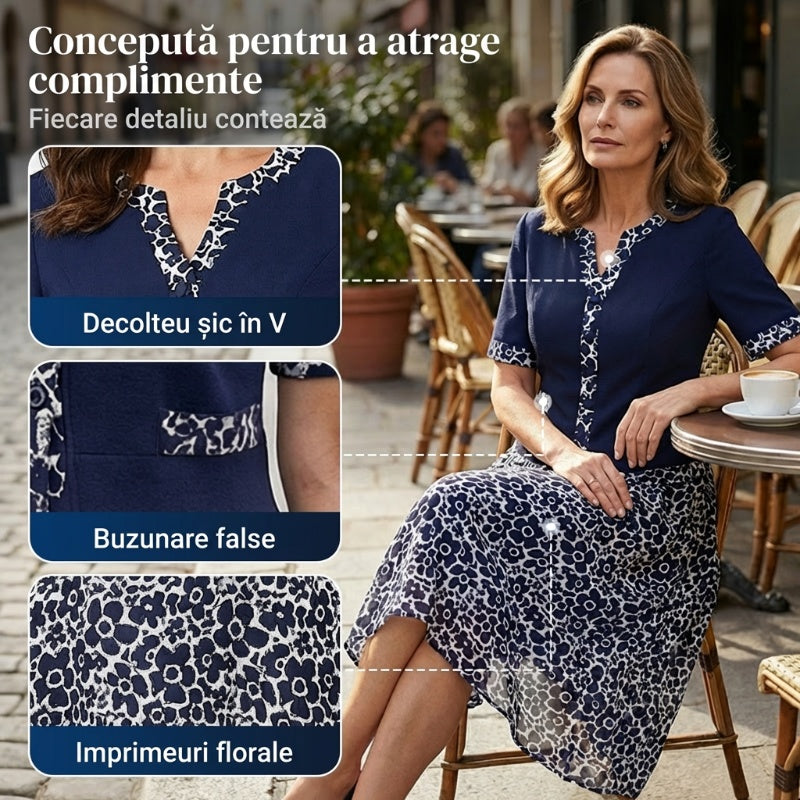 ✨【S-4XL】💐Model floral Rochii din două piese pentru femei-4
