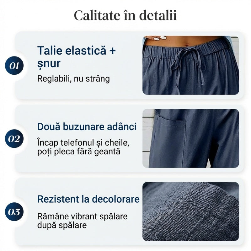 ✨Pantaloni din bumbac pentru femei, cu croi drept și croială lejeră-5