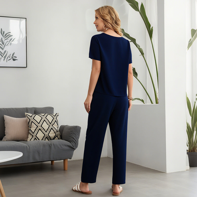 💕 Set de top și pantaloni casual pentru femei-10