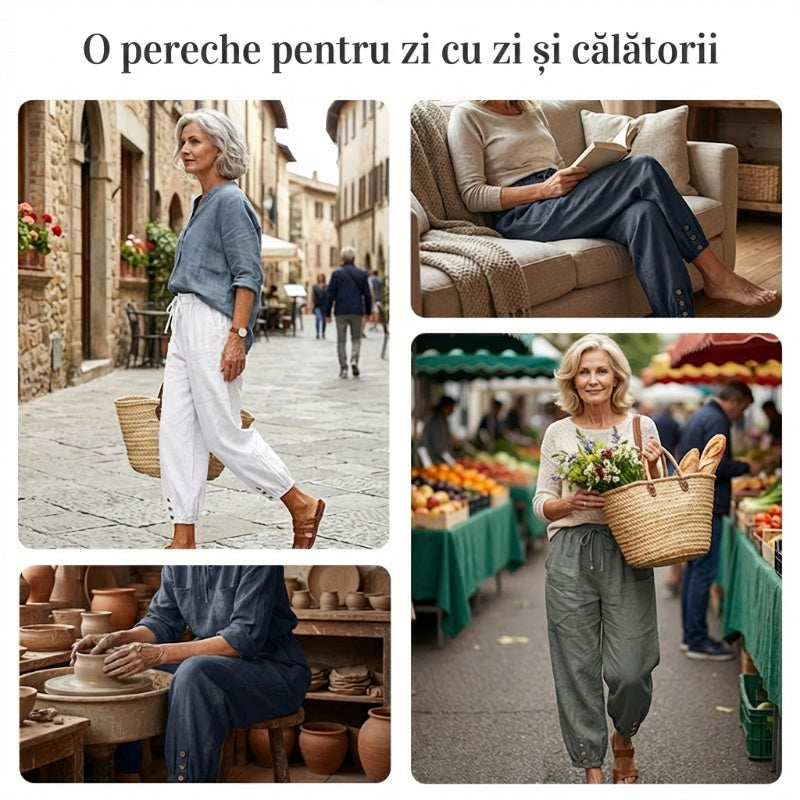 ✨Pantaloni din bumbac pentru femei, cu croi drept și croială lejeră-6