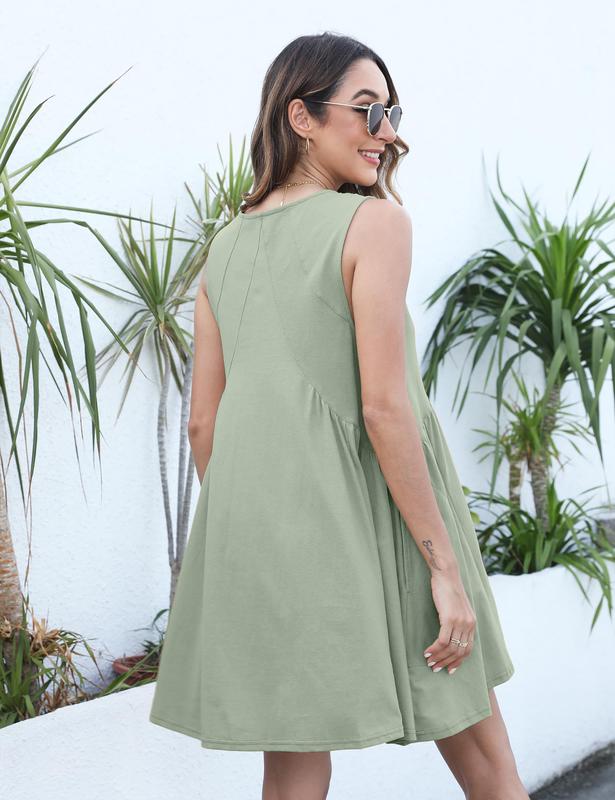 💃 Rochie mini de vară fără mâneci, cu decolteu în V, pentru femei-7