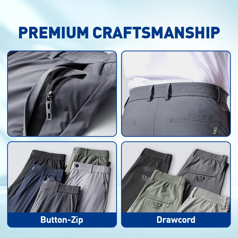 💖Pantaloni casual elastici pentru bărbați, confortabili și respirabili-5