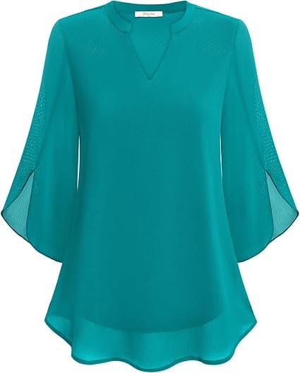 💖2026👚 Elegantă Cămașă din Șifon cu Decolteu în V - Stil Rafinată pentru Orice Ocazie!-8