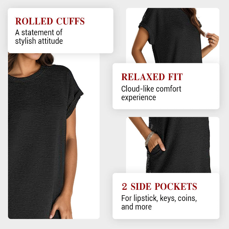 💞Rochie relaxată cu buzunare pentru femei-10