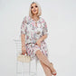 Rochie lungă elegantă cu mânecă scurtă plisată pentru femei-7