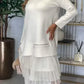 💖 Rochie patchwork tricotată de culoare solidă pentru femei-4