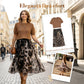 Set din două piese pentru femei: pulover și fustă leopard fluida-1