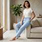 💓Pantaloni casual din bumbac și in pentru femei👖-3