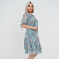 Rochie lungă elegantă cu mânecă scurtă plisată pentru femei-1