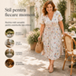 👗 Rochie pentru femei cu decolteu în V, imprimeu floral și talie răsucită