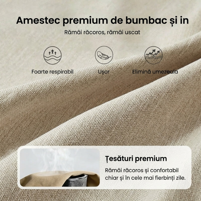 🟔 Pantaloni pentru bărbați din bumbac și in, cu croială largă-5