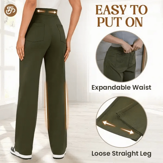 💖Pružné ležérne nohavice s vysokým pásom pre ženy