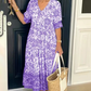 【M-5XL】🌺Rochie imprimată cu decolteu în V, elegantă și stilată-4