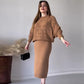 📦Livrare gratuită📦Set tricot Openwork cu mânecă lungă și rochie fără mâneci-11