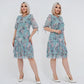 Rochie lungă elegantă cu mânecă scurtă plisată pentru femei-9