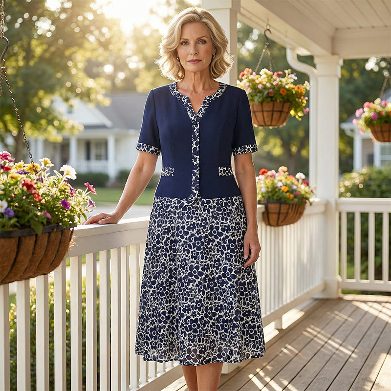 ✨【S-4XL】💐Model floral Rochii din două piese pentru femei-7