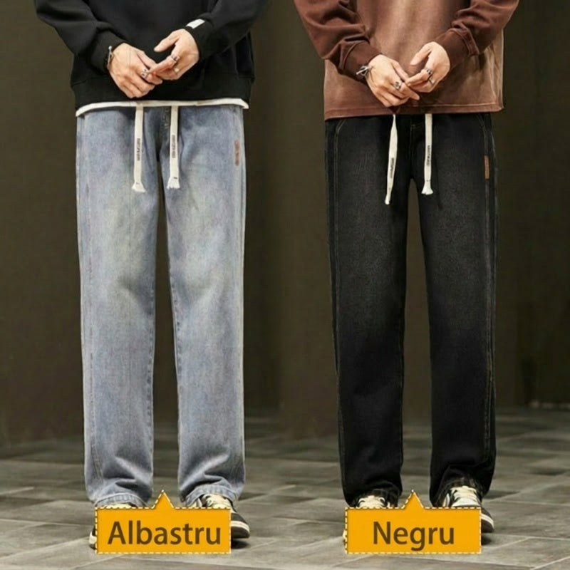 💐 Blugi drepți largi pentru bărbați-9