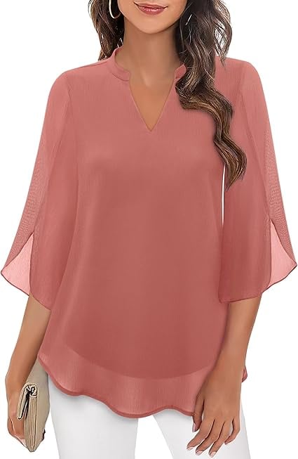 💖2026👚 Elegantă Cămașă din Șifon cu Decolteu în V - Stil Rafinată pentru Orice Ocazie!-9